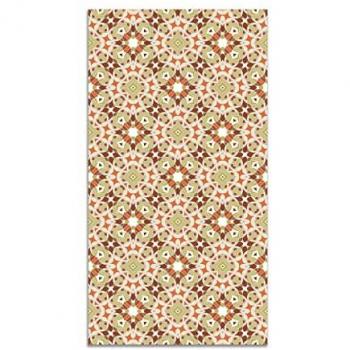 Alfombra Vinílica Hidráulica Tipo Oriental Naranja 120x170 cm - Antideslizante e Ignífuga para Cocina y Salón