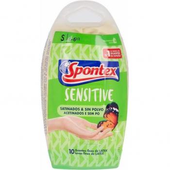 Spontex Latex Sensitive Guantes Desechables Sin Polvo Talla Pequeña (S) 10 Unidades