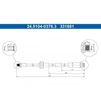 Latiguillo de freno flexible ATE 24.5104-0378.3
