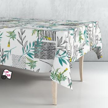 Rollo de Mantel en Hule Exma Mix Blanco 140 cm x 25 m