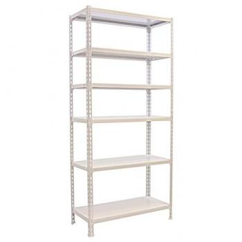 Estantería Metálica SimonRack de Almacenaje, 2500x1200x300 mm, 6 Baldas de Acero, Soporta 200 kg por Balda, Color Blanco