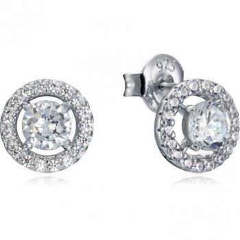 Pendientes Viceroy Clásica de Plata de Ley 925 con Circonitas, Forma de Botón, Referencia 13013E000-30