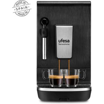 Cafetera superautomática Ufesa Sensazione para café en grano y molido, color plata