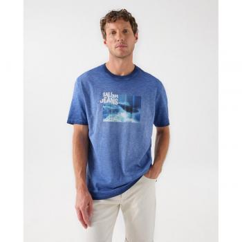 Camiseta de hombre Salsa Jeans de manga corta, 100% algodón, con gráfico estampado y branding