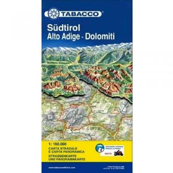 Mapa panorámico y de carreteras Tirol del Sur / Alto Adige / Dolomitas 1:160.000 - Resistente al agua y desgarros