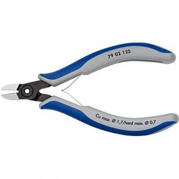 Knipex 79 02 125 Precision Electronics Diagonal Cutter, Burnished, Multi-Component Grips, 125mm