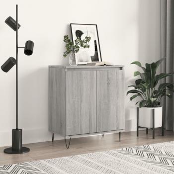 Aparador de madera contrachapada 60x35x70 cm en color gris Sonoma, mueble de almacenaje para salón, buffet, armario auxiliar y armario de almacenamiento