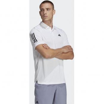 adidas Club 3-Stripes Men's Tennis Polo Shirt - White/Black