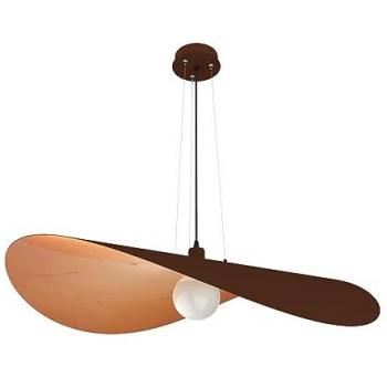 Lámpara de Techo Piuma Ø90 cm, Metal Corten y Hoja de Cobre, E27 Max 42W