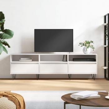 Soporte para TV blanco de madera multicapa, dimensiones 150x30x44,5 cm