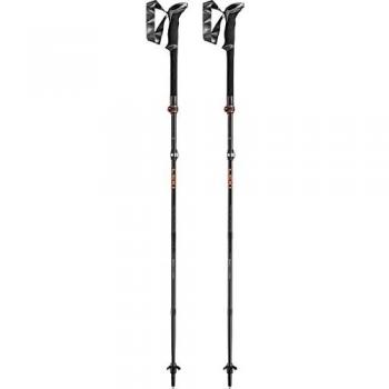 Bastones de travesía Leki Makalu FX Carbon 110-130 cm, color negro y naranja (par)
