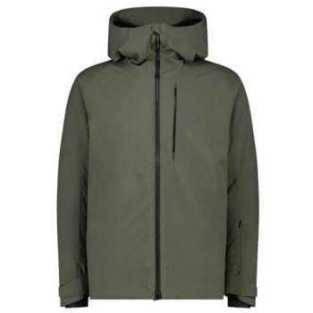 CMP Chaqueta de esquí para hombre con capucha FIX Hood, color verde grisáceo, talla 56, material Mechanical Stretch Loose