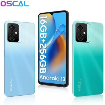 OSCAL Tiger 10 Smartphone, Pantalla HD de 6.56 pulgadas, Procesador Octa-Core, RAM de 16GB (8GB + 8GB virtual), Almacenamiento interno de 256GB, Cámara principal de