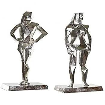 Figura Decorativa DKD Home Decor 8424001856480 23 x 13 x 62 cm Plateado (2 Unidades)
