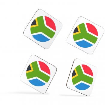 South Africa African Flag Suid-Afrikaanse Vlag Ifulegi laseNingizimu Afrika Posavasos