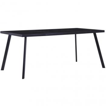 Mesa de comedor de vidrio templado negro 160x80x75 cm
