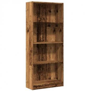 Estantería de madera de ingeniería color envejecido 60x24x143 cm