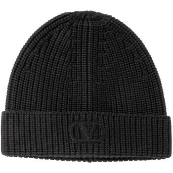 Valentino Men's Black v Logo Signature Beanie Hat - One Size