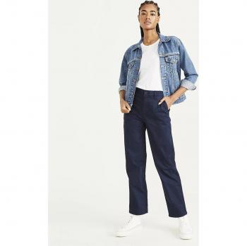 Men's Mid Waist Dockers Pants Navy Blue