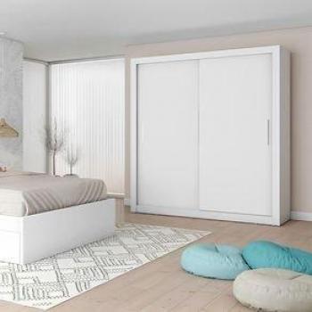 Armario Sava 2 Puertas Correderas Blanco Mate 200X182x58,7 Cm