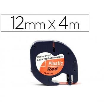Cinta Q-Connect 12mm x 4mt Negro-Rojo Cosmic para Máquina LetraTag