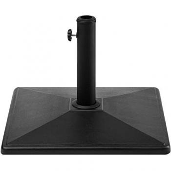 Base para sombrilla cuadrada de hormigón negro 25 kg con adaptadores para 3 postes Cervo