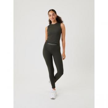 Borg Regular Rib Tights Green, L