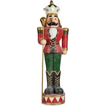 Figura Decorativa Cascanueces Rojo de Poliresina con Luz LED 20 x 86 x 28 cm