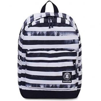 INVICTA S.P.A. ZAINO Nero e Bianco Mochila Invicta-Carlson-Blanco y Negro, Taglia Unica para Niños