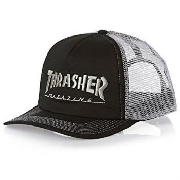 Thrasher Gorra Logo Mesh Negro Gorras Unisex-Adulto Talla única Black/Grey