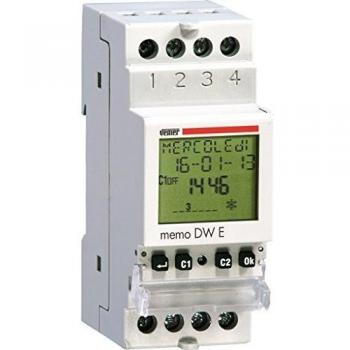 Temporizador Horario Digital VEMER VP871800 con Programación Diaria o Semanal, Instalación en Carril DIN, Blanco