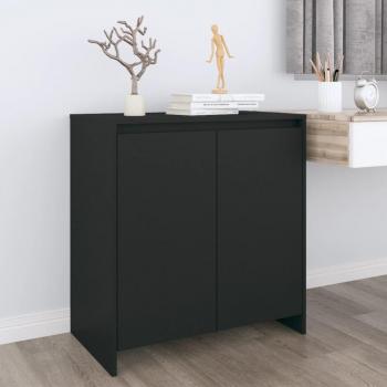 Aparador de madera contrachapada negro 70x41x75 cm, mueble de almacenaje de salón, buffet para salón, armario auxiliar, armario de almacenamiento