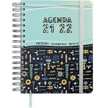 Finocam Agenda 2021 2022 Semana vista apaisada Septiembre 2021, Diciembre 2022 16 meses 4º, 155x220 Vitae 16 meses Turquesa Español