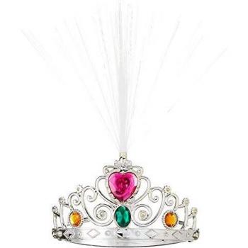 Smiffy's Light Up Fibre Optic Tiara, Pink Jewels Fancy Dress Accessories Costume