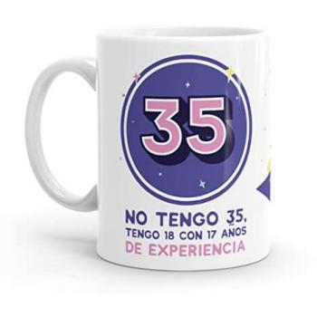 Taza Original Resistente al Microondas y Lavavajillas - Cumpleaños 35-39