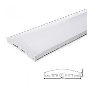 Perfíl/Luminaria de Aluminio para 10 Tiras de LEDS en Paralelo - Difusor Opal -Tira de 1 Metro