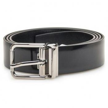 Dolce & Gabbana Men's Brushed Calfskin Leather Belt in Black | Size 95 | BC4703AI93580999