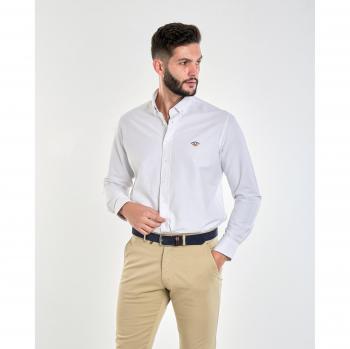 Camisa de hombre Spagnolo corte regular liso color blanco