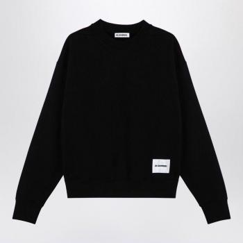 Jil Sander Men's Sweatshirt With Logo Patch - Black, Size Small (J47GU0104J20039)