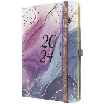 Finocam Agenda 2024 Mínimal Design M4 Semana Vista Horizontal Goldy, 118x168mm, Encuadernada, Multilingüe