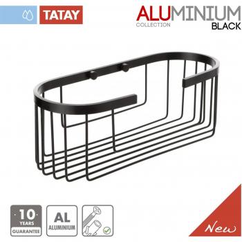 Tatay Cestillo Black, de Aluminio anodizado Negro Mate, de Forma Ovalada, de Gran Capacidad. Diseño Moderno opimizar Espacio.