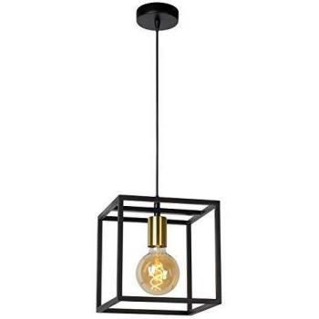 Lámpara Colgante Moderna Ruben, 1xE27, Negro, Ajustable en Altura