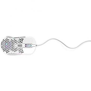 Ratón Gaming Xtrfy M4 RGB Ultraligero con Cable, Sensor Pixart 3389, 16000 DPI, Iluminación RGB Ajustable, Diseño Ergonómico para Diestros, Edición Blanca