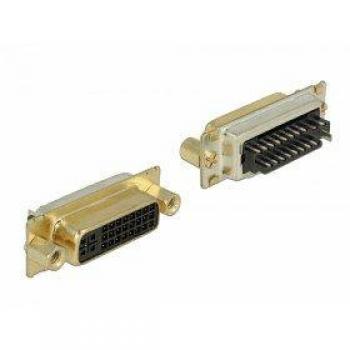 Conector DVI 24+5 hembra soldable, negro y dorado, adaptador de datos y video