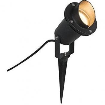 Foco de jardín negro con cable y enchufe IP65, GU10, moderno, aluminio