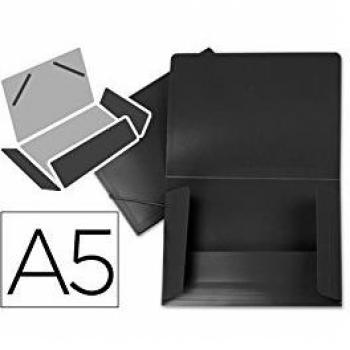 Liderpapel SS10 - Carpeta con gomas y solapas, A5, color negro opaco