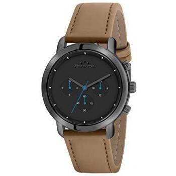 CHRONOSTAR Sky Multifunction Man Watch in Black Steel and Leather R3751281001