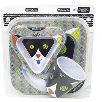 Déglingos Charlos - Set de vajillas El Gato, 3 piezas
