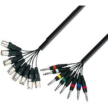 Adam Hall 3m Multicore Cable - 8x XLR Male to 8x 6.3mm Stereo Jack