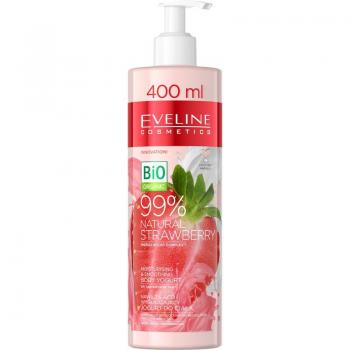 Eveline Body Yoghurt Natural Strawberry 99% Moisturizing Smoothing Crema Corporal Hidratante Suavizante 400 ml